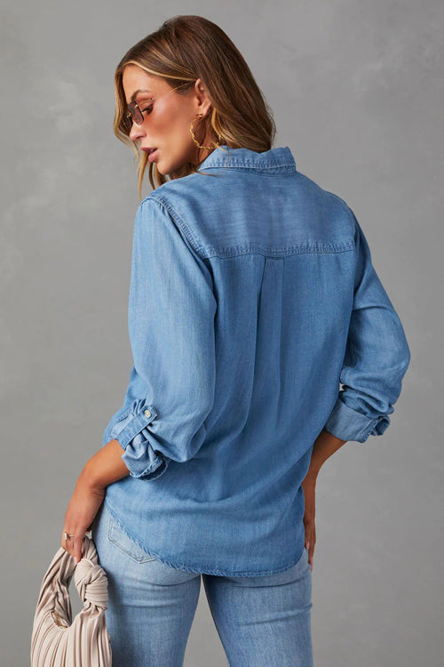 Trending Vibe Button-Down-Langarmoberteil – 2 Farben