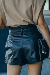 Ready For The Day Leather Shorts - 2 Colors