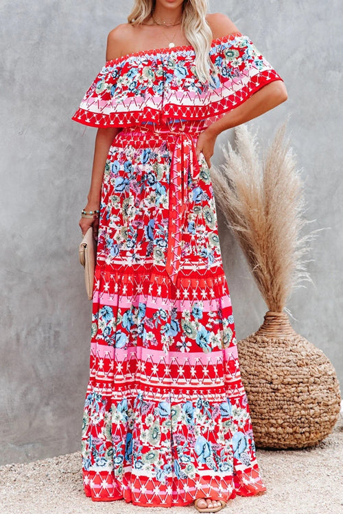 Lost In The Moment Boho Print Maxi Dress - 4 Colors