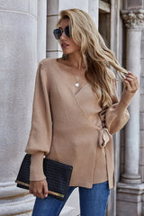 Dressed To Chill Long Sleeve Wrap Sweater - 2 Colors