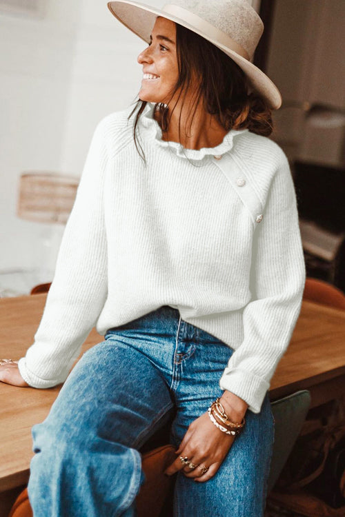 Schreib mir ein Gedicht – Pullover mit Knopfleiste – 4 Farben