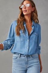 Trending Vibe Button-Down-Langarmoberteil – 2 Farben