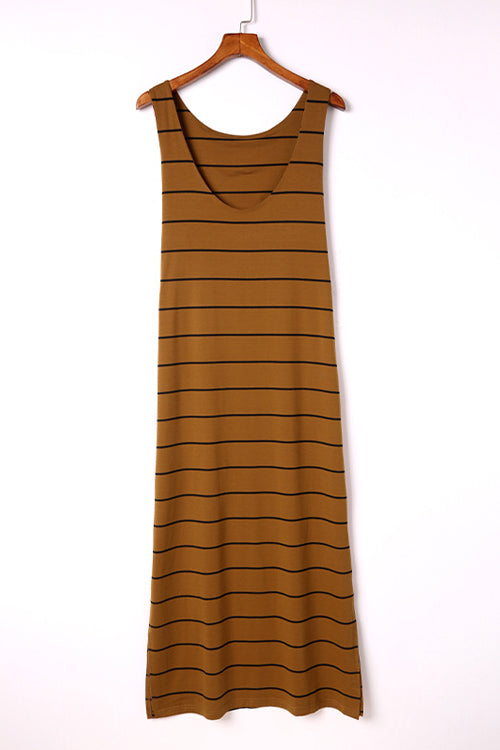 Effortless Style Striped Tank Maxi Dress