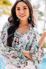 Top mit Ballonärmeln und „Speak Your Love“-Print – 3 Farben