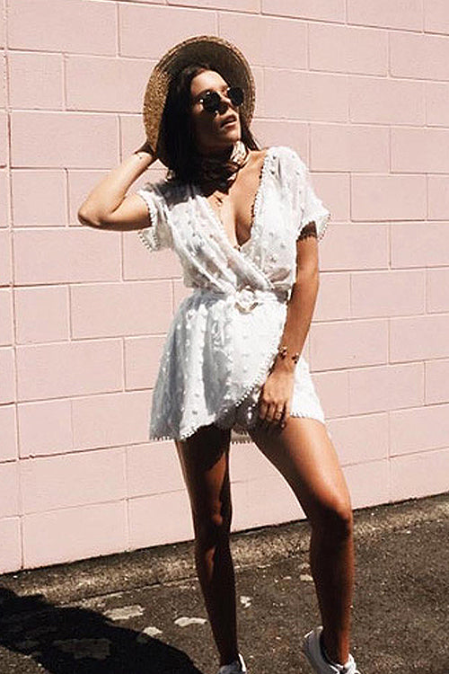 Dot Chiffon Romantic Romper