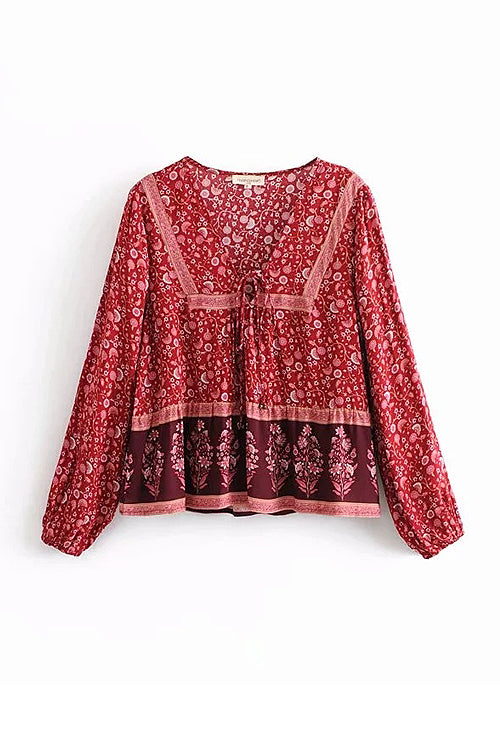 Newport Beach Vintage Boho Print Top - 3 Colors