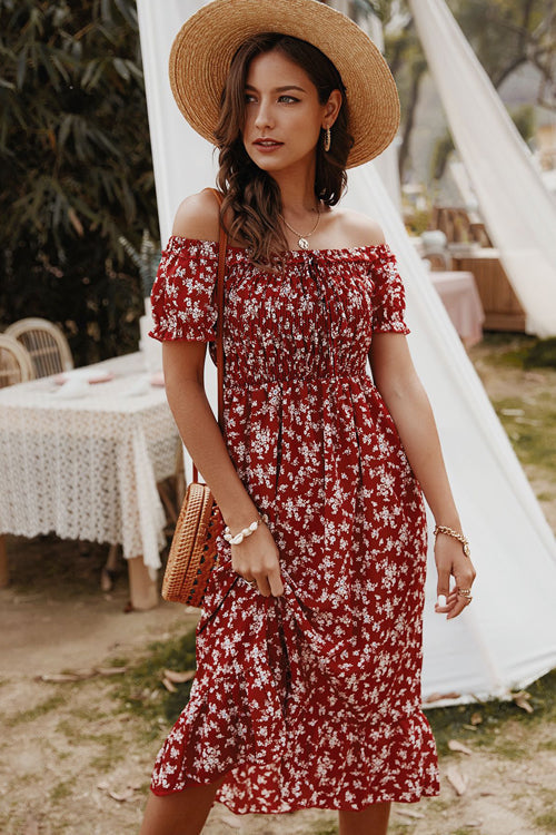 Days Like This Printed Off Shoulder Midi Dress - 3 Colors