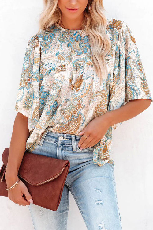 Weekday – Schickes, bedrucktes, kurzärmliges Oberteil