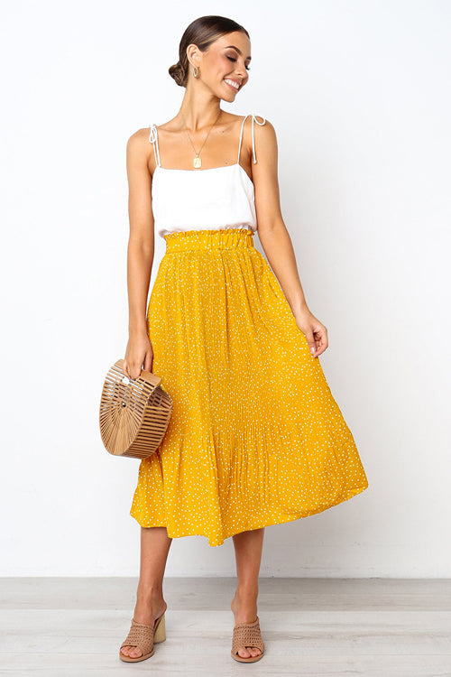 Keep Loving Pleated Print Pocket Maxi Skirt - 7 Colors