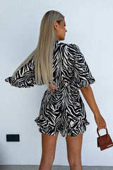 Love In The Air Printed Tie-Front Romper - 3 Colors