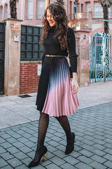 Romance That Wows Pleated Belted Knit Dress