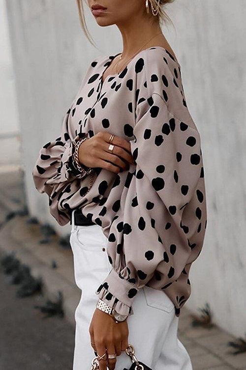 Mood Setter Polka Dot Print Button Down Top - 3 Colors