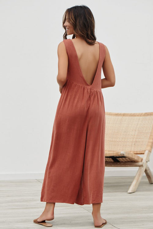 Always Thriving V-back Casual Tank Jumpsuit - 6 Colors