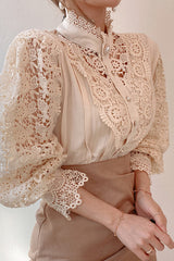Feel It Still Lace Button Up Top - 3 Colors