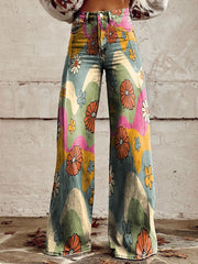 Joanna – Bootcut-Hose mit Blumenmuster