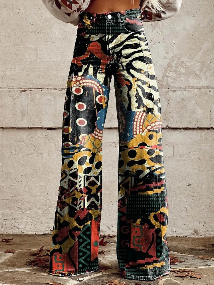 Joanna – Bootcut-Hose mit Blumenmuster