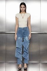 Abibola Snap Asymmetric Straight Jeans