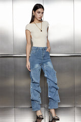 Abibola Snap Asymmetric Straight Jeans