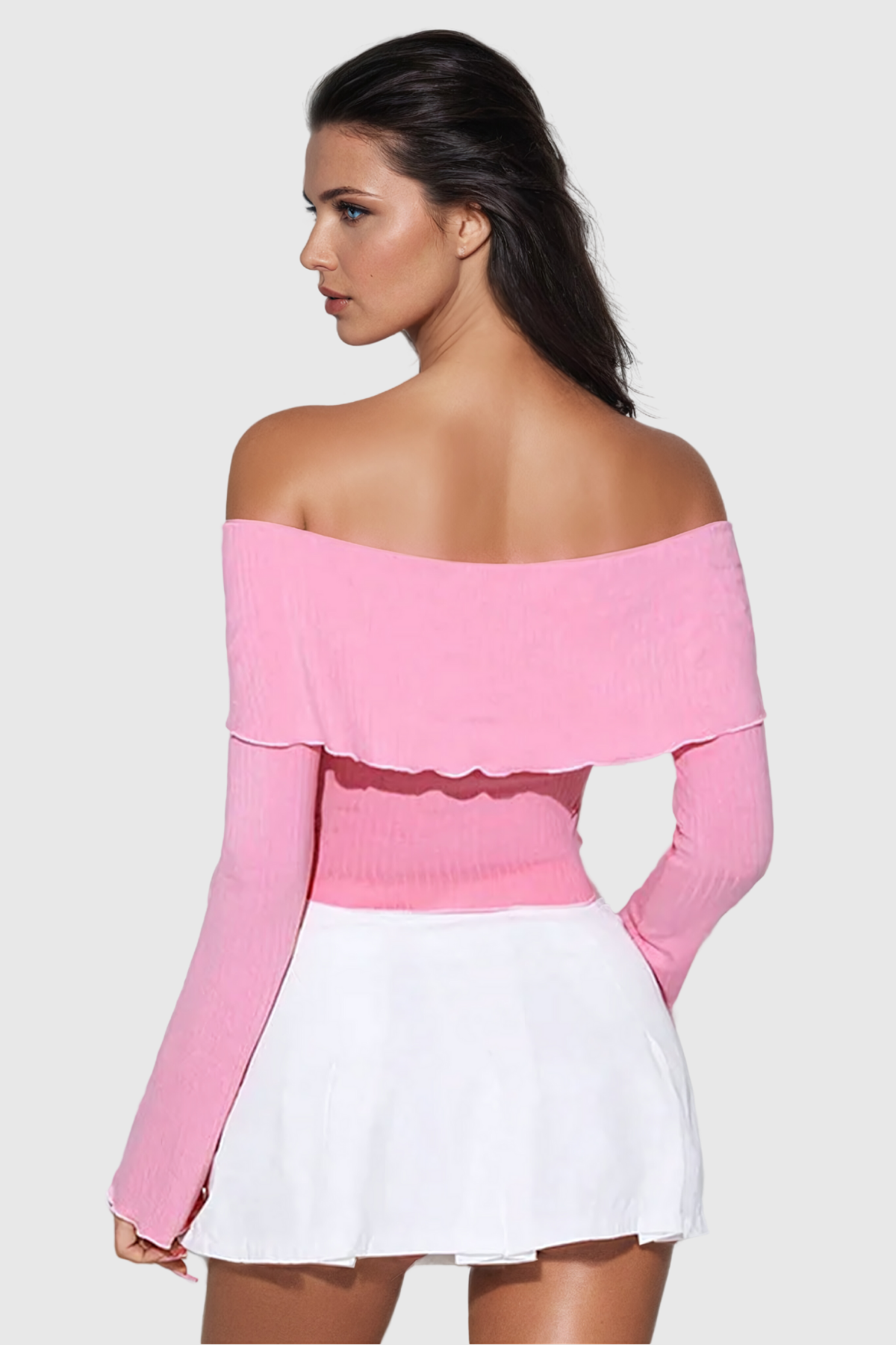 Acantha Off Shoulder Bow Asymmetric Bodycon Top