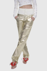 Acelynn Deconstruct Metallic Pants