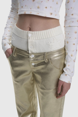 Acelynn Deconstruct Metallic Pants