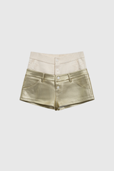 Acelynn Deconstruct Metallic Short Pants