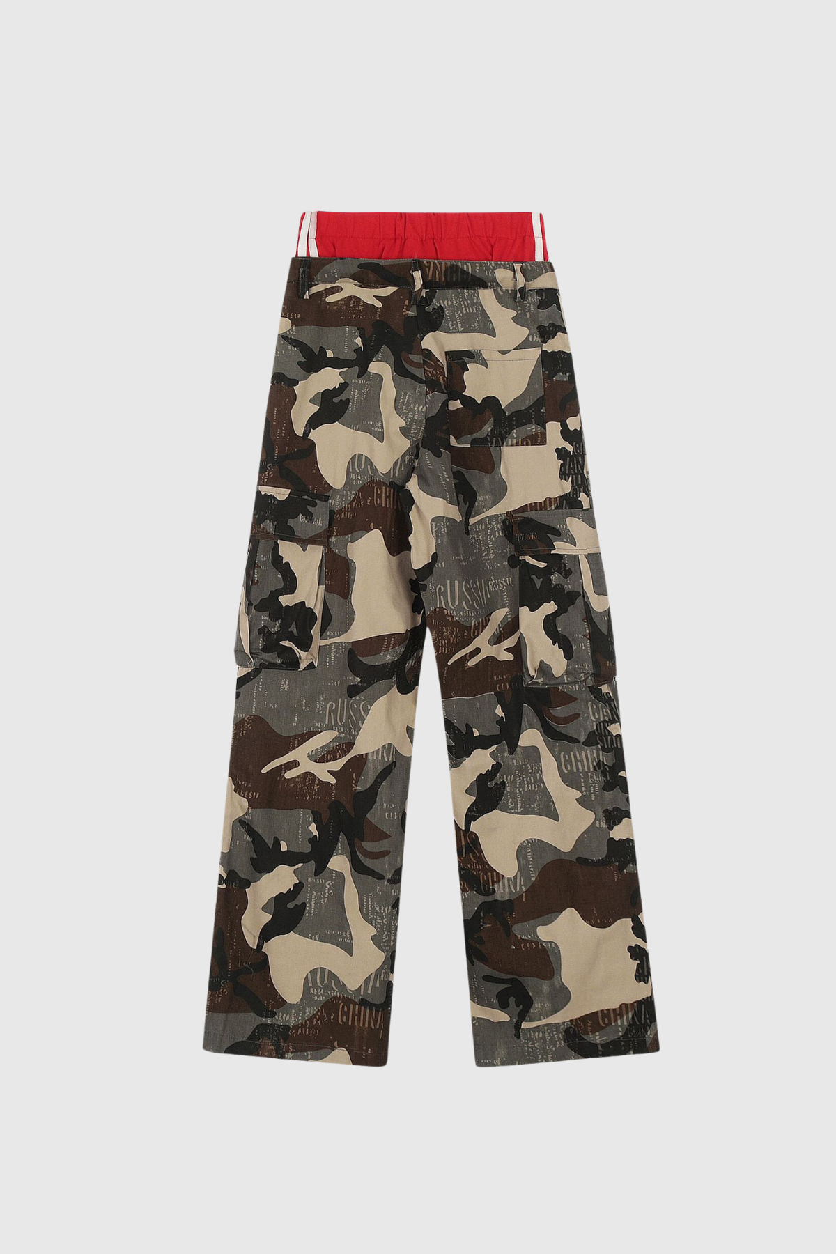 Ada Camouflage Print Deconstruct Stripe Pants