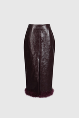 Adagio Deconstruct Faux Fur Leather Skirt