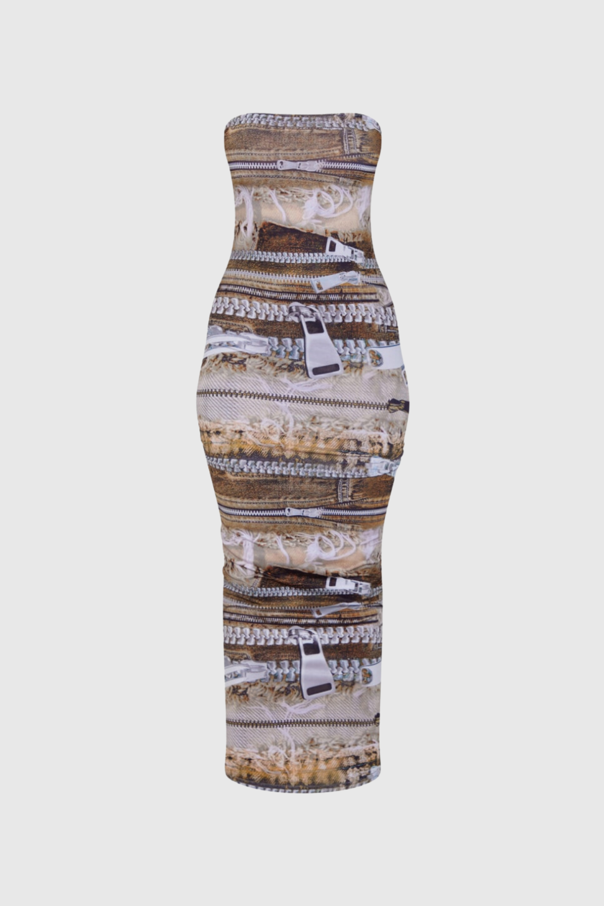 Adino Print Strapless Bodycon Maxi Dress