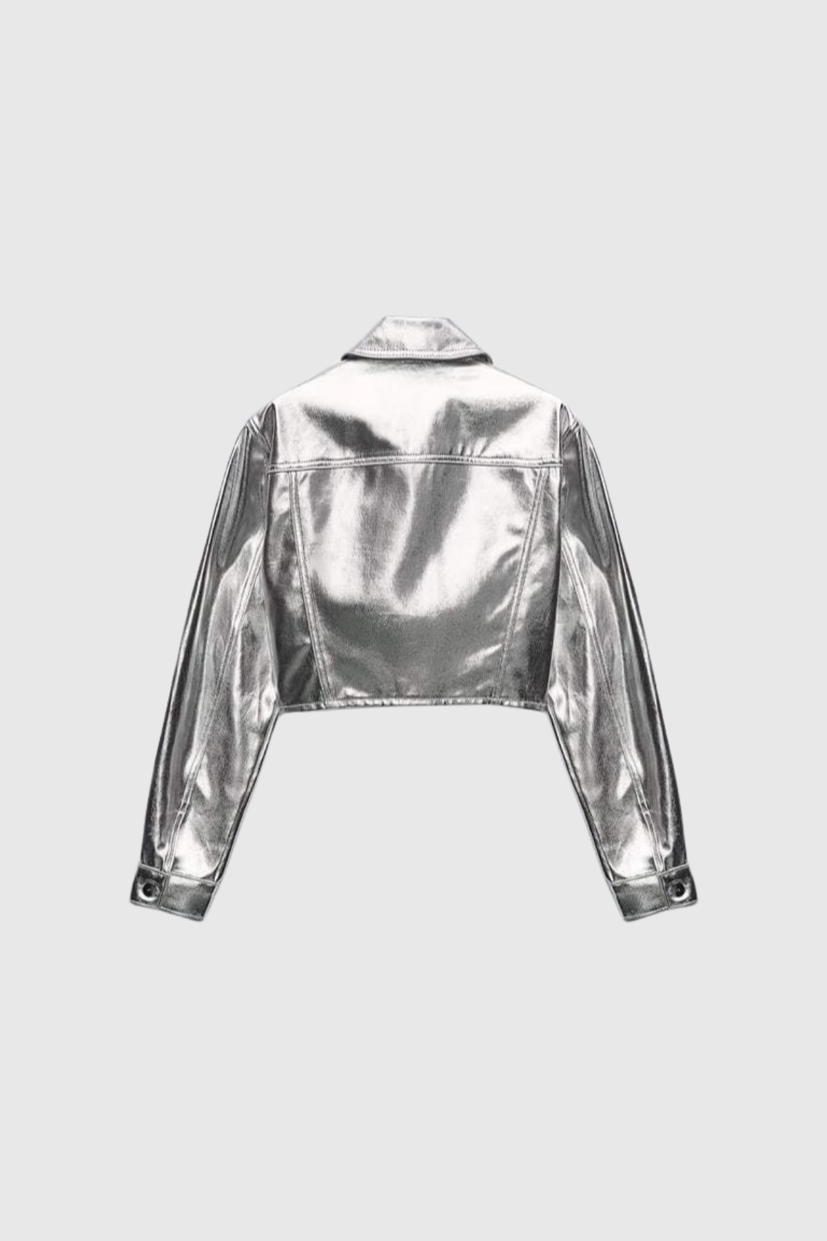 Áed Metallic Leather Short Jacket