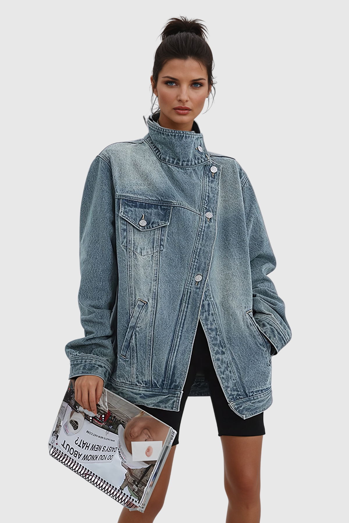 Aegle Deconstruct Asymmetric Denim Jacket