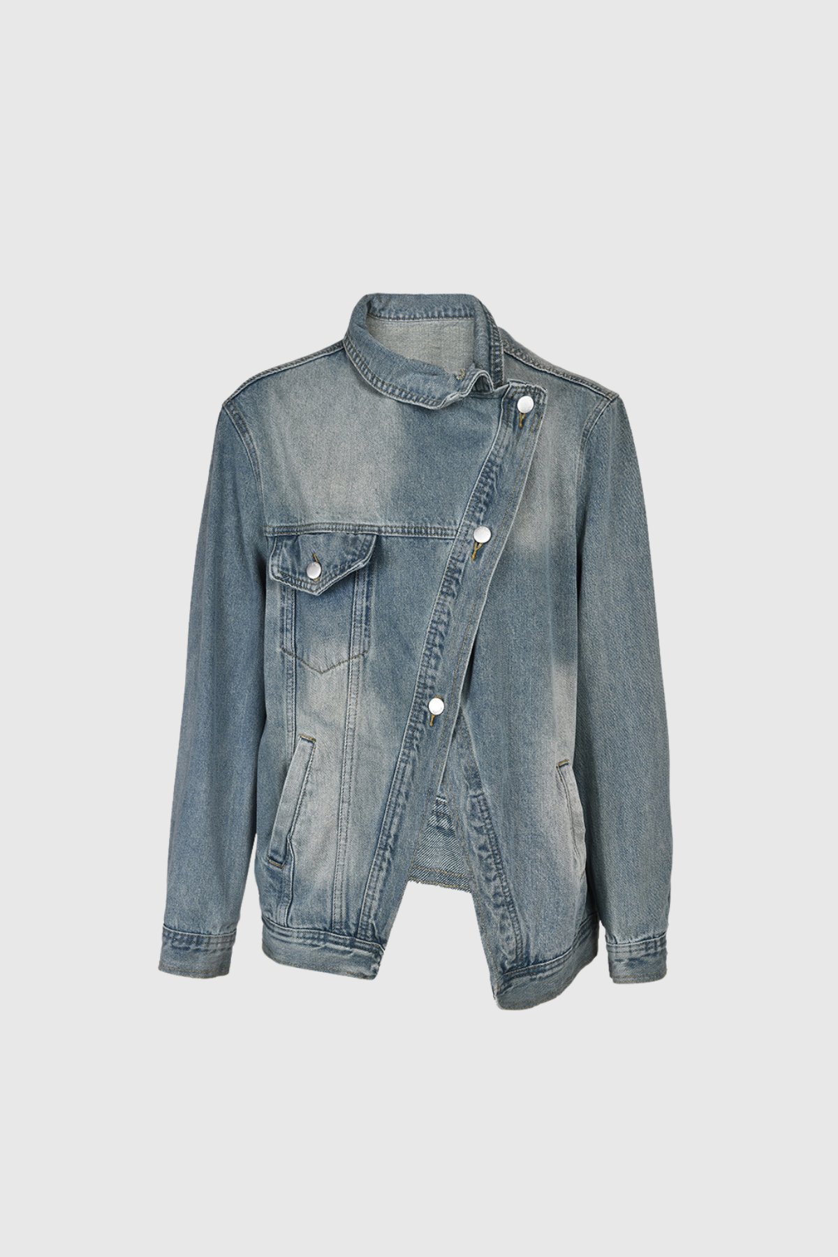 Aegle Deconstruct Asymmetric Denim Jacket