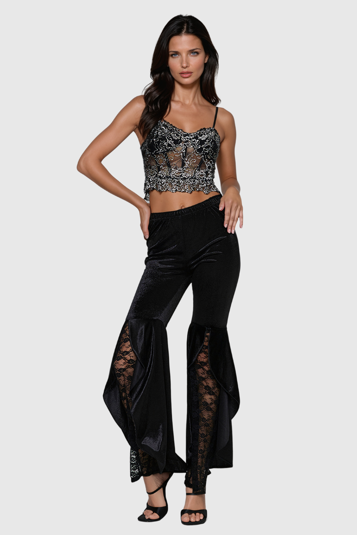 Aeres Lace Deconstruct Ruffle Pants