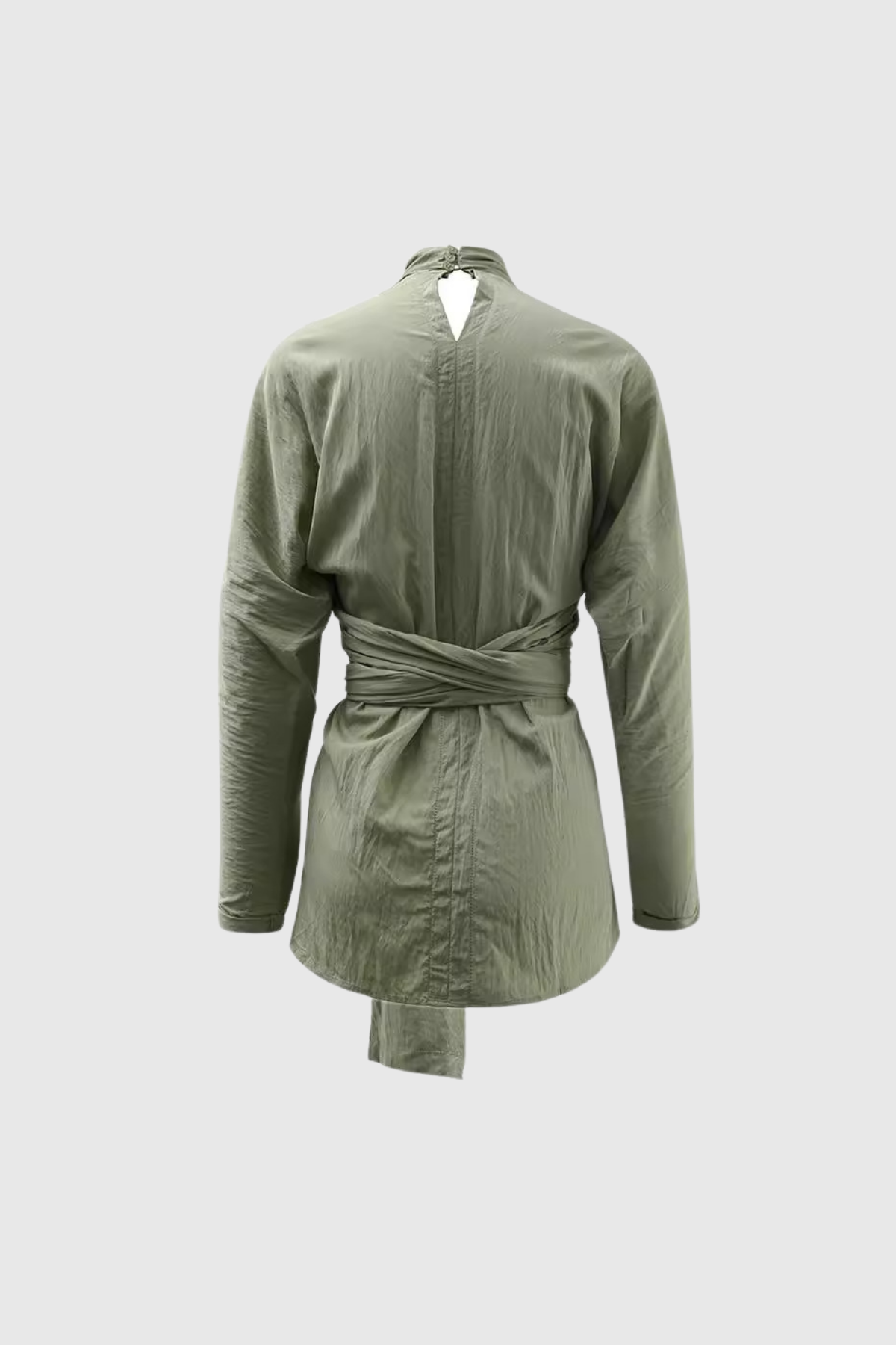 Afrim Ruch Cross Lace Up Shirt Mini Dress