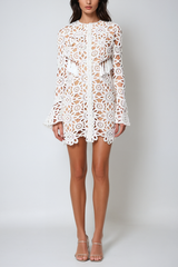Agnes Cutout Embroidered Flower Mini Dress