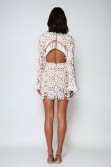 Agnes Cutout Embroidered Flower Mini Dress