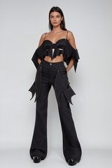 Agnetha Asymmetric Deconstruct Wing Jeans