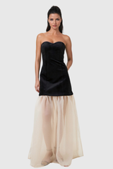 Agoyoanye Deconstruct Strapless Mesh Maxi Dress