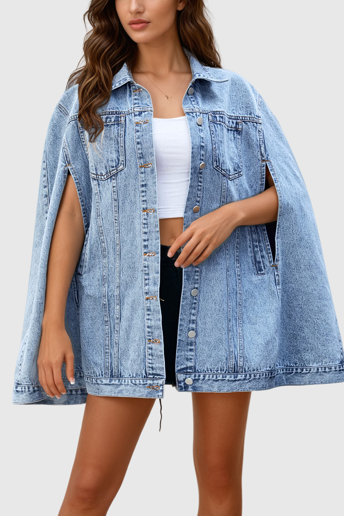 Agrippa Asymmetric Shawl Denim Jacket