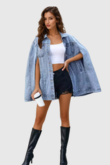 Agrippa Asymmetric Shawl Denim Jacket