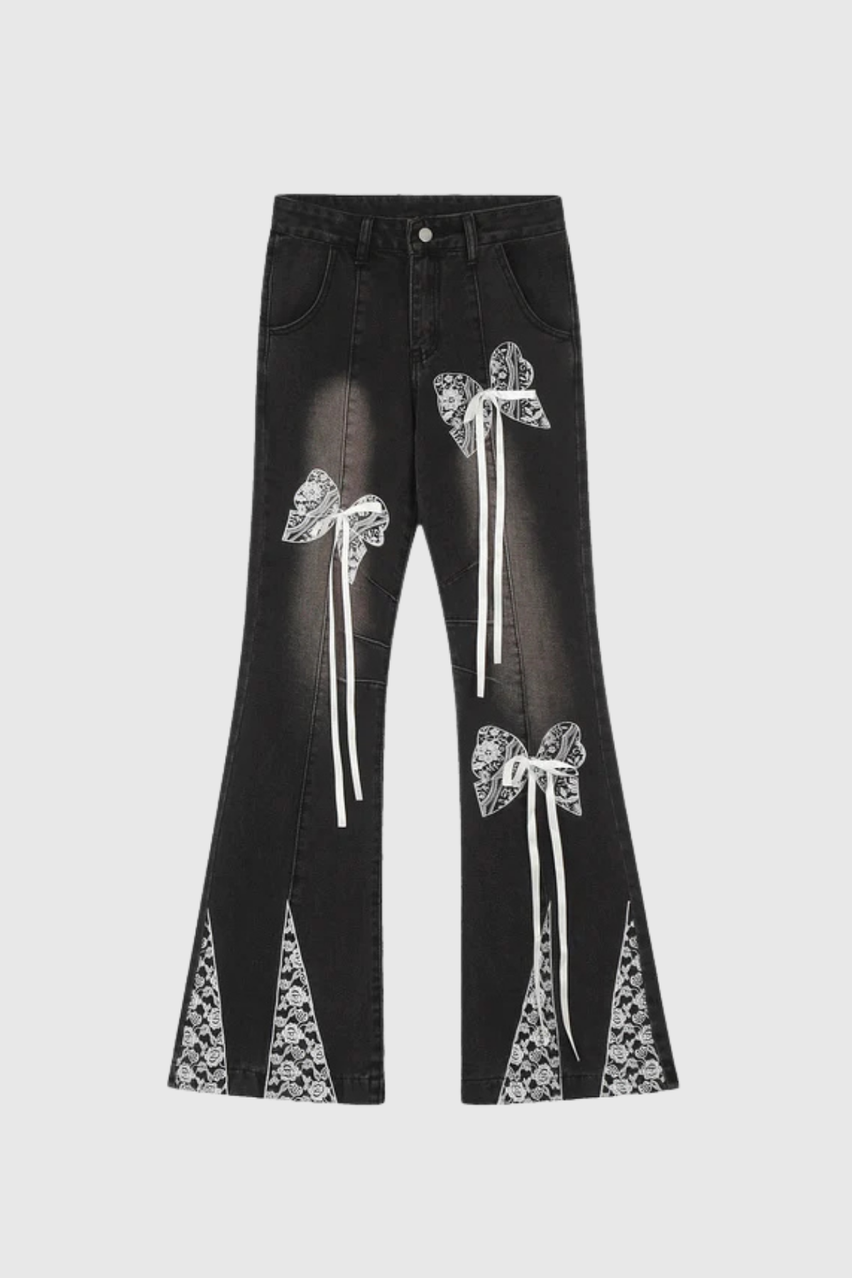 Aguilar Lace Bow Hayley Jeans In Black