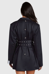 Aibhne Buckle Lapel Blazer In Black