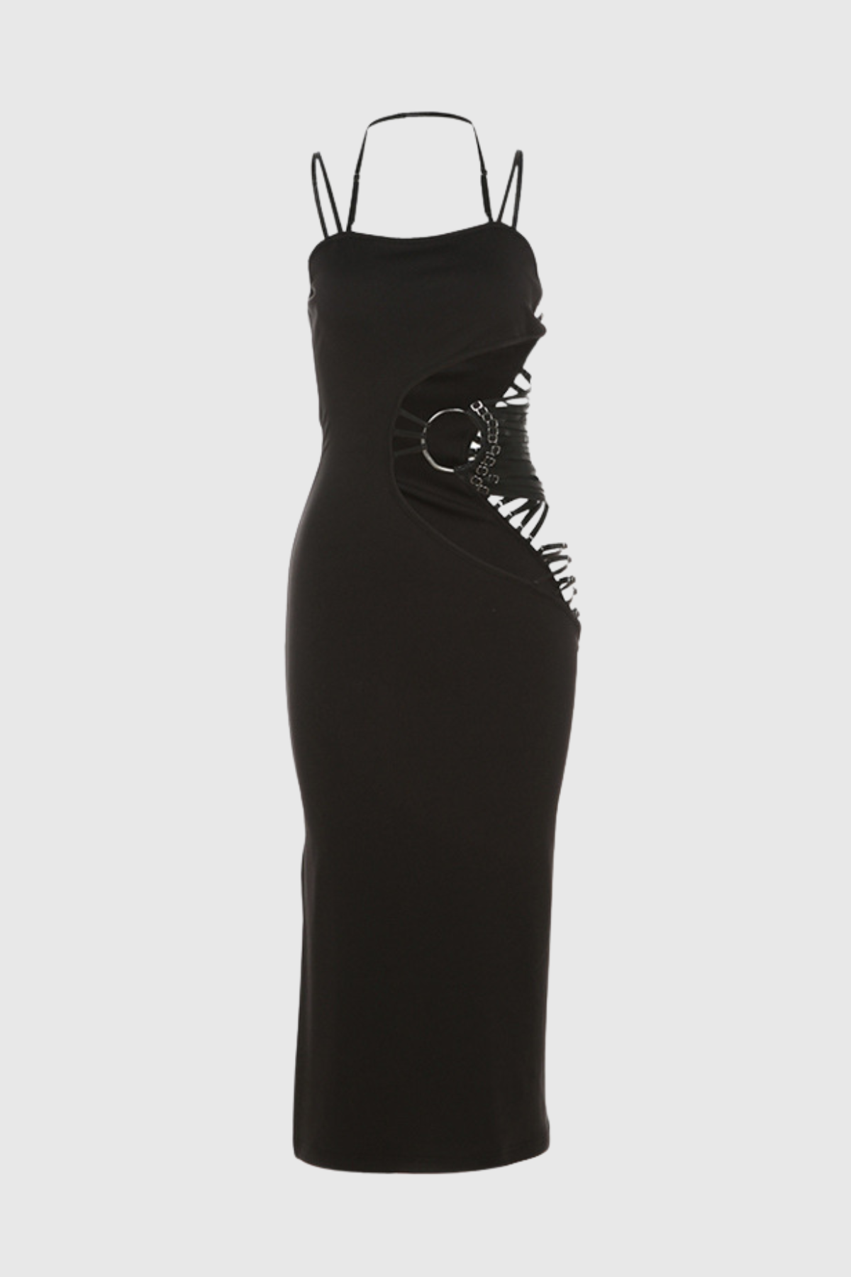 Aimi Cutout Asymmetric Split Maxi Dress