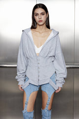 Akhil Deconstruct Hooded Cutout Top