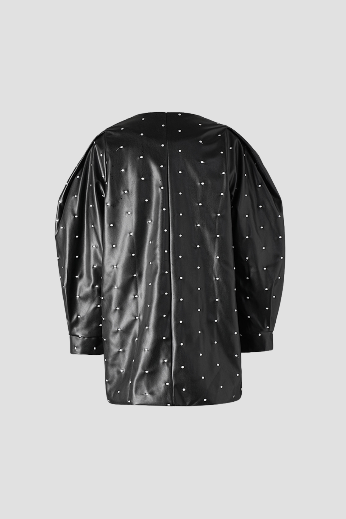 Akinori Pearl Balloon Sleeve Double Breasted Leather Jacket