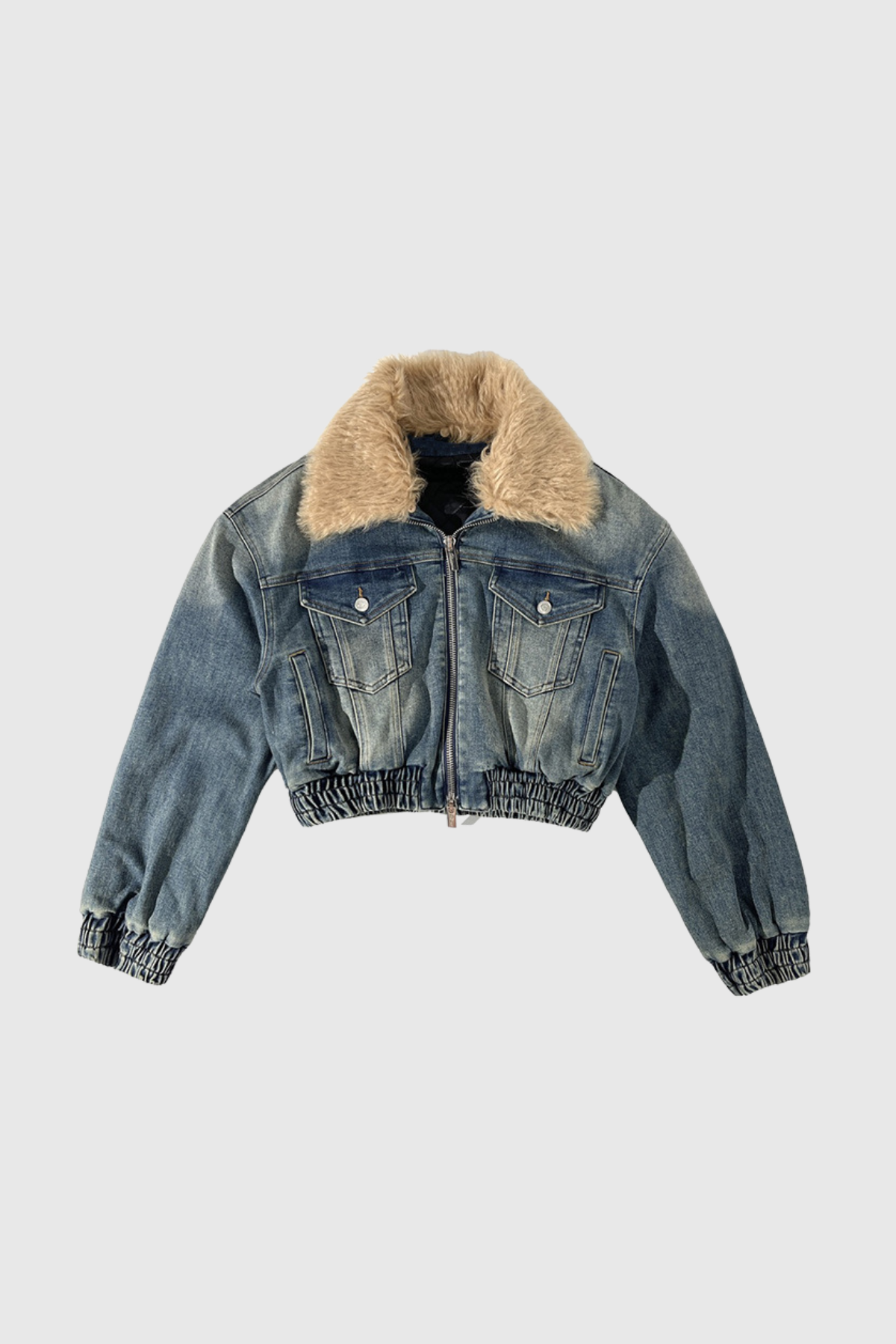 Akuna Faux Fur Ruch Pocket Denim Jacket