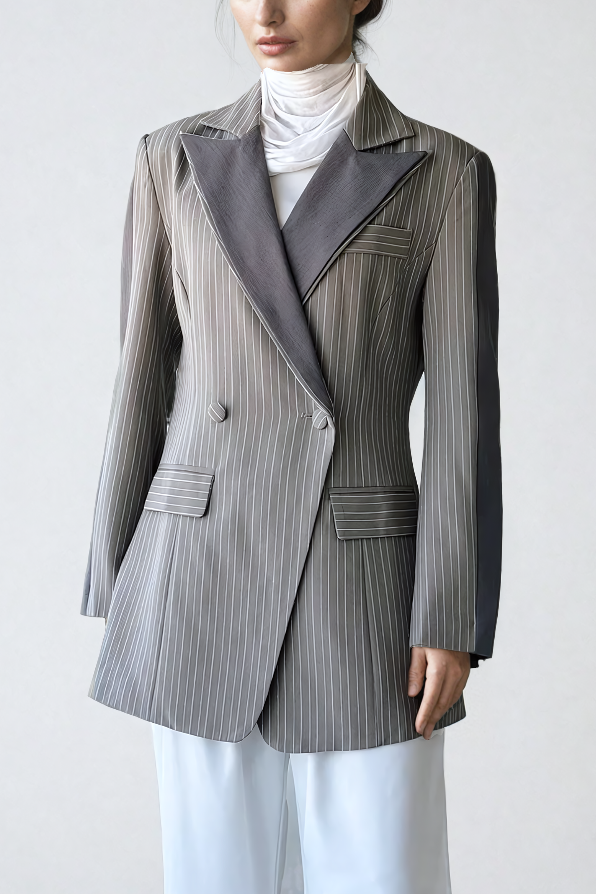 Alef Blazer mit gestreiftem Revers