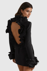 Alessandro Ruffle Backless Mini Dress