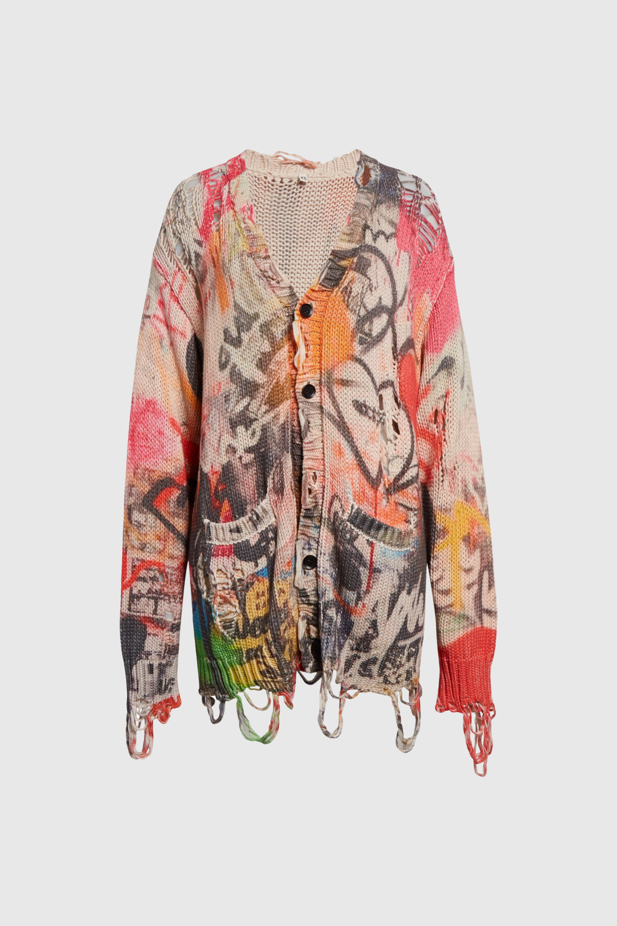 Alev Graffiti Torn Knit Jacket