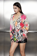 Alev Graffiti Torn Knit Jacket